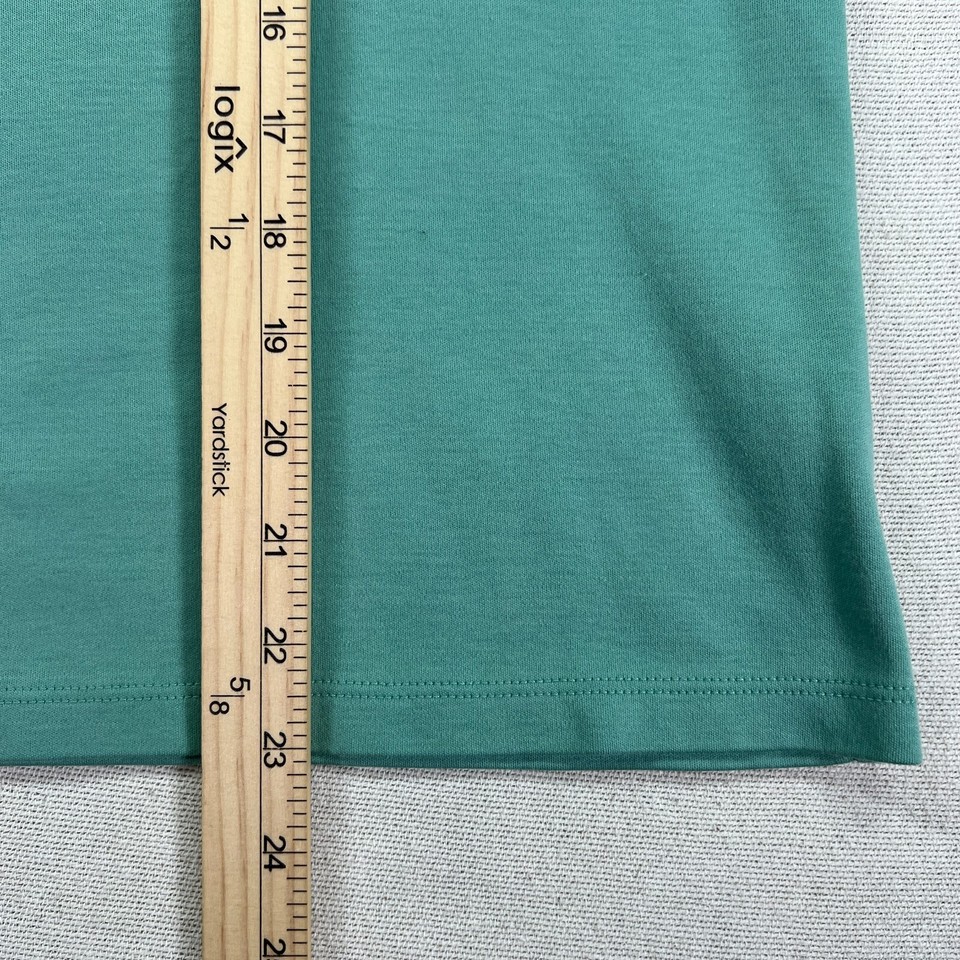 LL Bean T Shirt Womens L Green Pima Peruvian Cotton LongSleeve Base