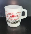 Vintage Fire King CB'er Trucker Milk Glass Mug Coffee Cup USA Anchor Hocking EUC
