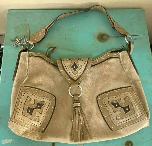 American West Western Handbag Zip Top Waxed Leather Dark American West Western Handbag Zip Top Waxed Leather Dark
