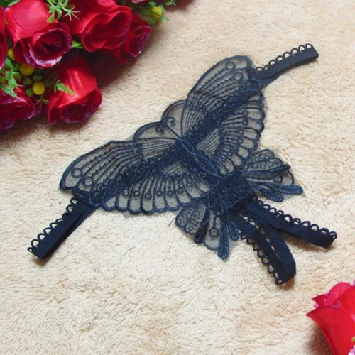 Lace Hollow Out Pearl panties sexy butterfly Knickers thong Temptation Lingerie - Image 3 of 4