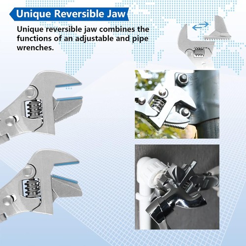 Flexhead Adjustable Wrench, 10" to 12" Ratcheting Crescent Wrenches with Retract - Picture 6 of 7