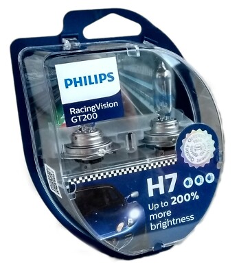 H7 Philips RacingVision GT200 Halogen 12V 60/55W +200% 2pcs. PX26d 12972RGTS2