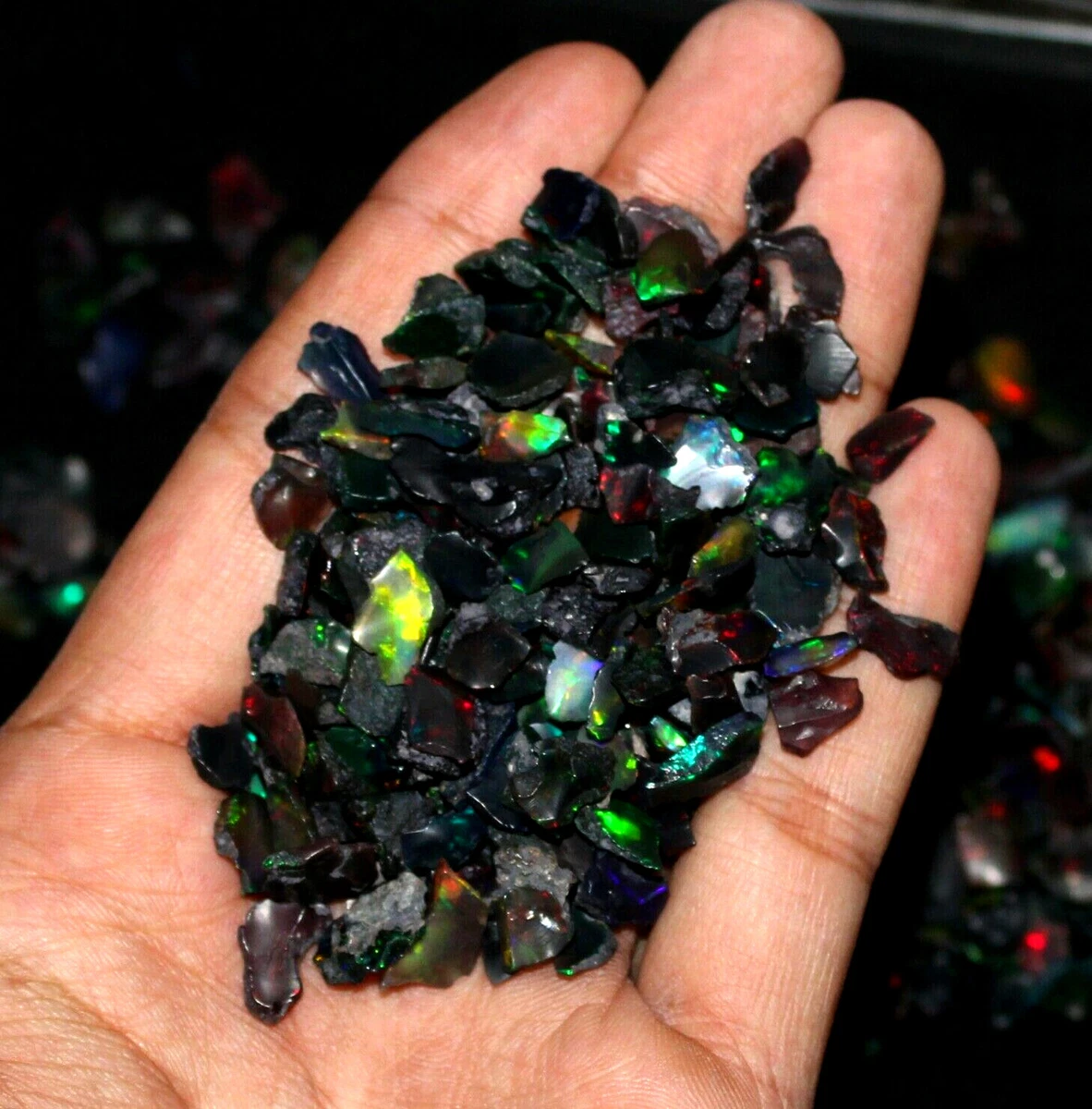 Teasing elektropositive Slikke 4 mm To 8 mm Natural Ethiopian Black Fire Opal Rough Slice Loose Gemstone  Lot | eBay