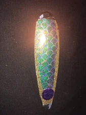 High Percentage Salmon Trolling Spoon With Hyper Vis Tape Not Paint 3 3/4”.