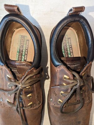 Mens SKECHERS 11 Segment Rilar Brown Leather Oxford SHOES  display picture 2