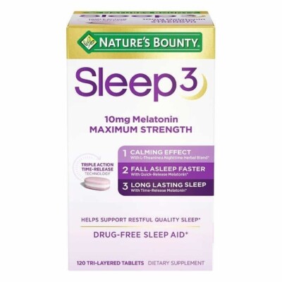 Nature s Bounty Sleep3 10mg Melation Maximum Strength 120 tablets