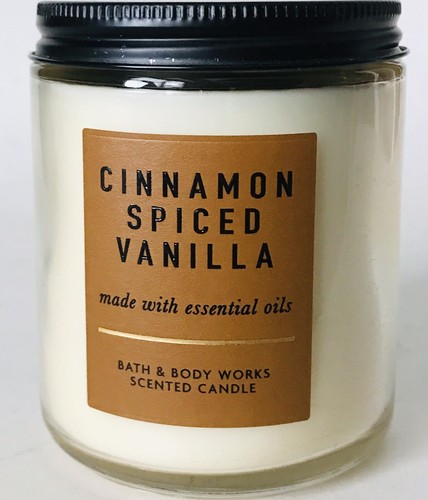 Cinnamon Spiced Vanilla Essential Oils Soy Wax Blend Bath Body Works Candle 7 oz