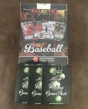 2023 LEAF ELECTRIC HOBBY BOX 4 AUTO PLUS PAUL SKENES + 3 HOLIDAY BONUS PACKS 