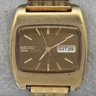 Vintage Seiko DX Automatic 6106-5419 TV Television Tank Watch - Running