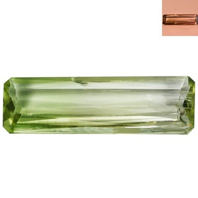 3.76 Ct Lovely Octagan 18.8 x 6.8 MM Olive Green to Red Turkey Natural Diaspore
