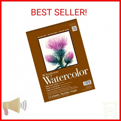 Strathmore 440-1 400 Series Watercolor Pad, 9''x12'' Wire Bound, 12 Sheets