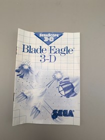 Blade Eagle 3-D -Sega Master System- Complete in Box CIB Tested & Working
