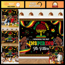Black History Month Banner Backdrop - African American Celebration Decor 8x6FT