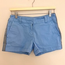 Vineyard Vines Womens Blue Chino Shorts Striped Side Tape Size 4 Preppy Whale