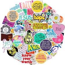220Pcs Inspirational Christian Stickers Bulk, Vinly Waterproof Bible 220pcs