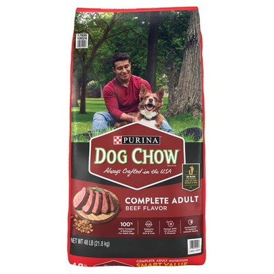 Purina Dog Chow Complete Adult Dry Dog Food, Beef Flavor (48