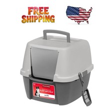 Portable Jumbo Cat Litter Box   Privacy Hood, Walk-In Access, Easy to Clean