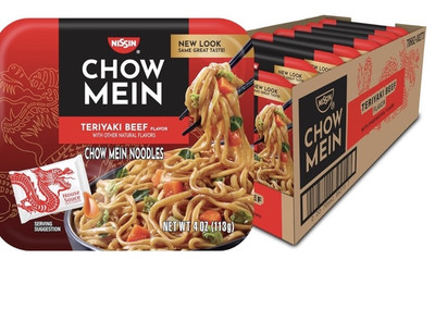 Nissin Chow Mein Noodles, Teriyaki Beef, 4 Ounce (Pack of 8)