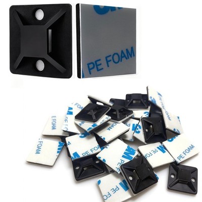 3/4'' Zip Tie Mounts - 60 PCS Self Adhesive Cable 60PCS- 3/4INCH, Black 
