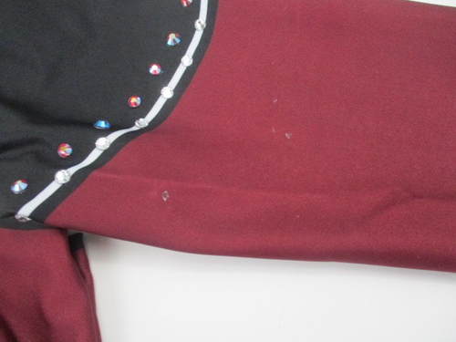 Costume da ballo DANCEINKED Unitard bordeaux nero medio M adulto foderato Halloween - Foto 8 di 15