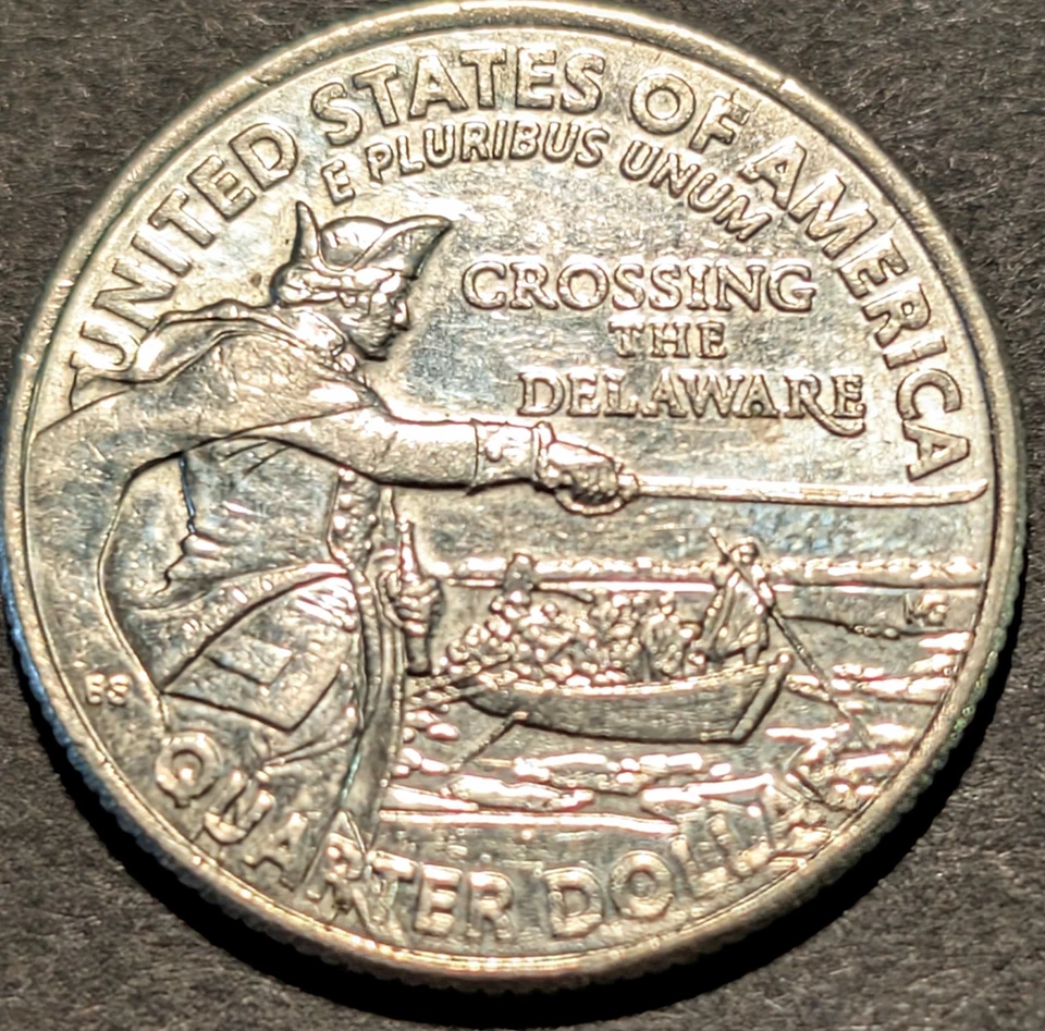 2021 D Crossing The Deleware Quarter "IN COD WE TRUST" & Off-Center D Errors - Image 2 of 2