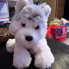 Webkinz Husky Dog 8" HM120 Plush Stuffed White Gray Puppy Ganz No Code Soft Toy