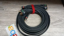 12 FT BLACK VIDEO Component  5 wire Audio Video Patch Cables HD TV CABLE #GS-20