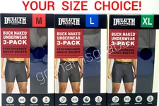 DULUTH MENS BUCK NAKED PERFORMANCE BOXER BRIEFS 3-PACK MOISTURE WICKING STRETCH
