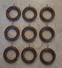 Wooden Curtain Drapery Wood Wooden Drapery Curtain Rings Set Of 9