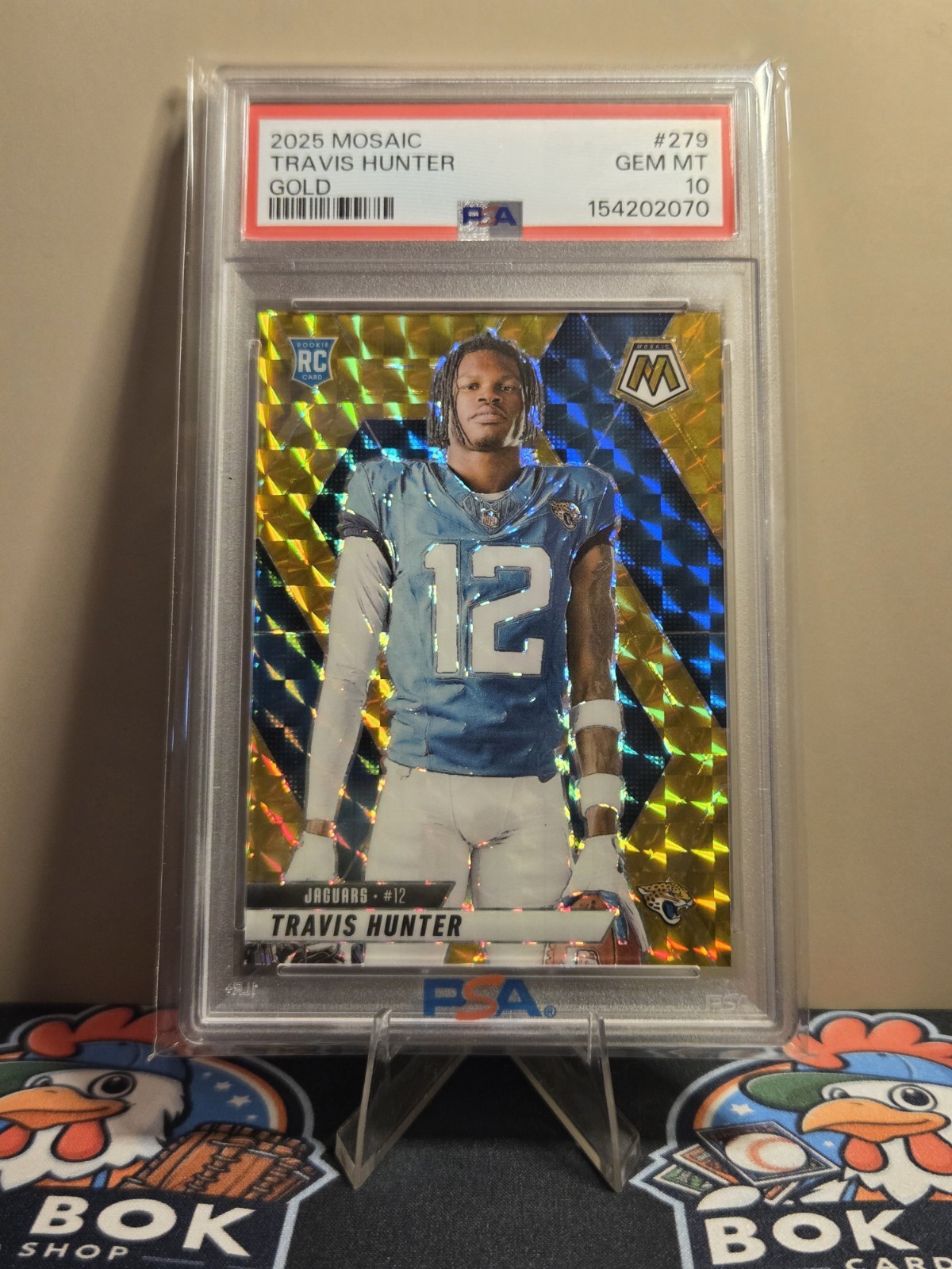 2025 Panini Mosaic Rookie Variations Travis Hunter Gold Mosaic Prizm /10 PSA 10
