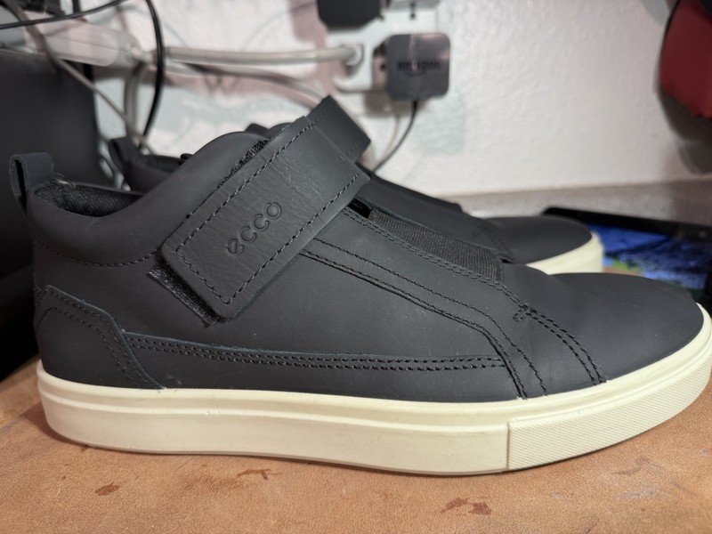Ecco Eden Modern Monk Strap Black Leather Sneakers Men's EU 42 US 9 Slip On