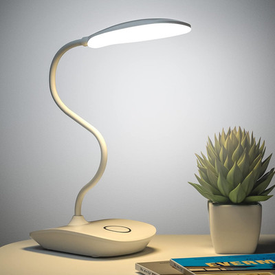 Battery Operated Desk Lamp, LED Desk Light 3 Lighting Modes Stepless Dimming, Ta