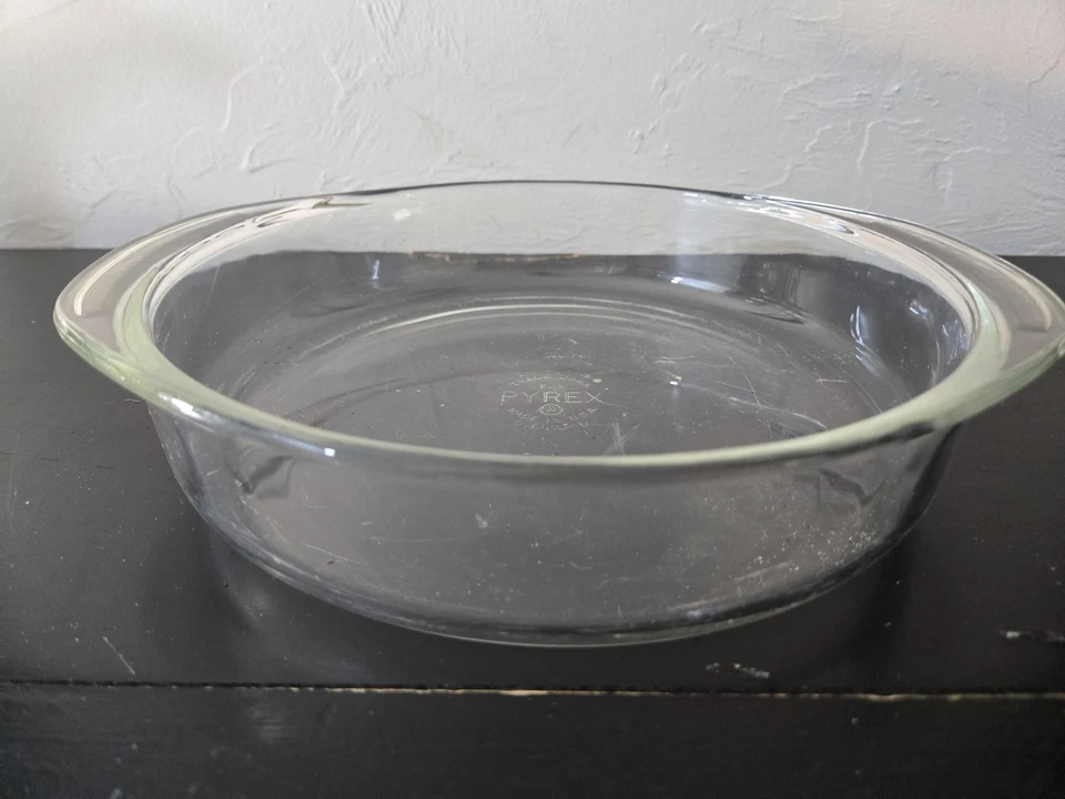 Plat À Fond Ronde PYREX ORIGINAL F-3, 8 3/4" Fabriqué Aux État-Unis - Photo 2/4