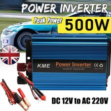 Car Vehicle 500W Power Inverter DC 12V to AC 220V Converter Travel Trip USB Blue