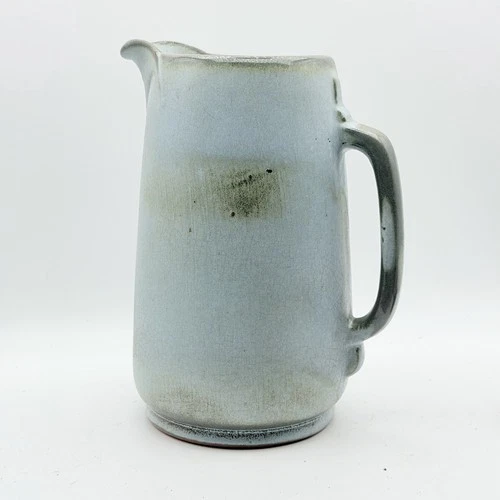 Frankoma 80 Blue Pitcher Pottery Prairie Blue Plainsman Large 9.5 Inch Flaw