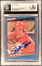 Pete Rose signed autographed autograph auto Reds 1986 Donruss card BAS slabbed