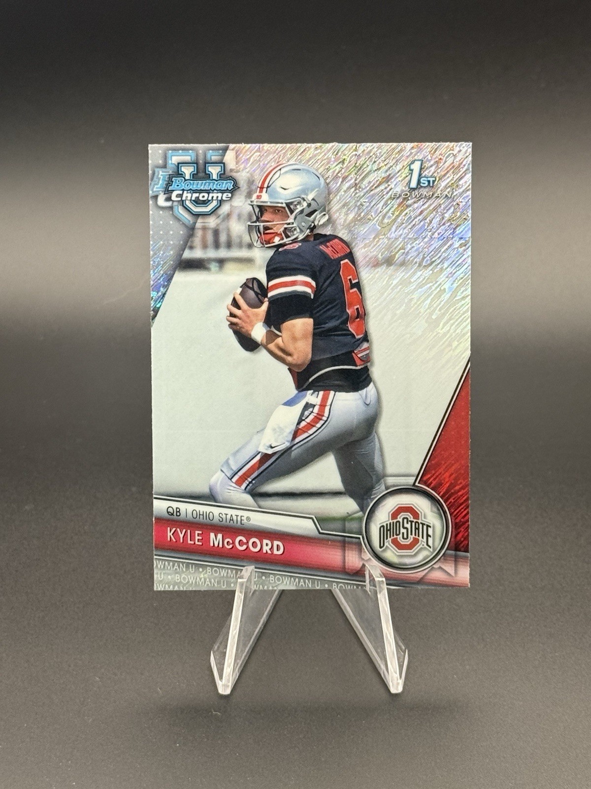 2023 Bowman University Chrome KYLE MCCORD Shimmer Refractor #101 1st Rookie SP