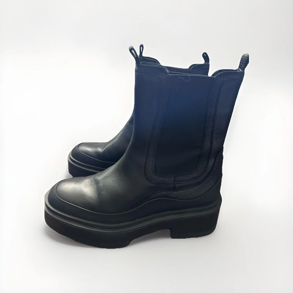 Sam Edelman Lulia Lug Sole Chelsea Boot Womens Size 6.5 Leather Platform Chunky