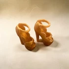 Doll Shoes Mattel Barbie Gold  Heels