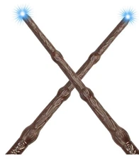 Halloween kids Wizard Wand Harry Potter Type Wand Lights Up Makes Sound Lot Of 2