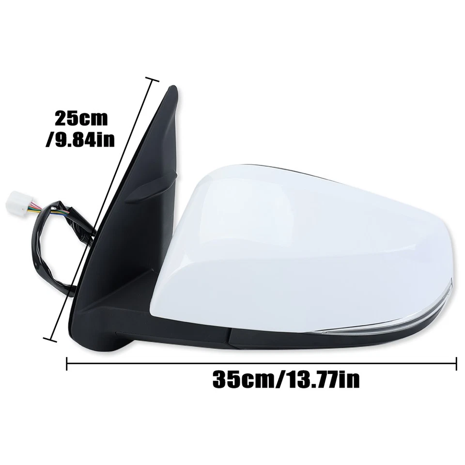 Espelho lateral branco para motorista aquecido sinal de seta para Toyota Tacoma 2016-2023 esquerdo - Imagem 3 de 4