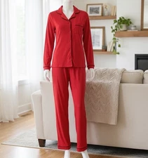 Tommy John Women's Pajamas Long Sleeve Top & Pant Pajama Set Lounge Size XS