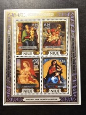 TIMBRE NIUE POLYNESIE CHRISTMAS CHRIST VATIACAN TABLEAUX NEUF ** LUXE MNH 1985