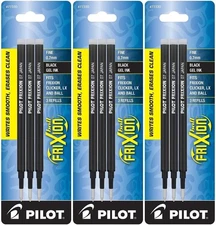 Pilot Frixion Erasable Gel Pen Ink Cartridge Refill Black 0.7Mm Smooth Writing