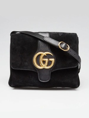 Gucci Black Suede/Leather Medium Arli Crossbody Bag