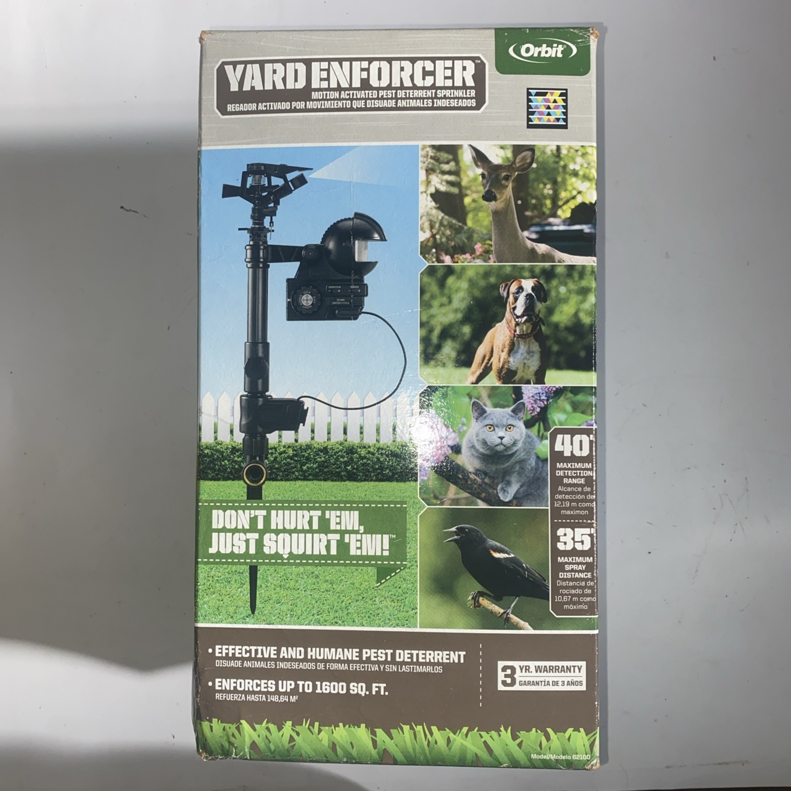 Orbit 62100 Yard Enforcer Motion-Activated Pest Deterrent Sprinkler NEW