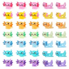 GGSTDDUP 35 Pcs Mini Resin Axolotl, Tiny Axolotl Miniature Figures Toy Mini