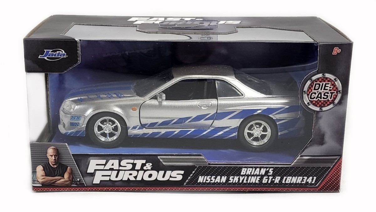 Jada Toys 97184 Brians Nissan Skyline Gt-r R34 Silver Fast