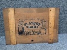 Vintage Playboy Club Wood Wooden Bar Box Wine Crate LID - Wall Art decor 18x12