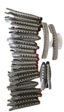Hollywood or Tip Top Aluminum Vintage Hair Curlers Lot of 22 2 Wave Clips